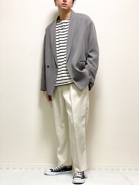 「春カラー」｜「アイテム（セットアップ）」を使った、kazuさん（メンズ・173cm）の春コーディネート