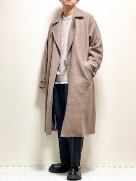 「shiki tokyo（シキトウキョウ）のアイテム（トレンチコート）」を使った、kazuさん（メンズ・173cm）の秋コーディネート