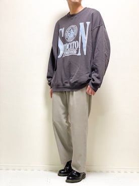 「re_k by JUNRED（レクバイジュンレッド）のアイテム（スウェット）」を使った、kazuさん（メンズ・173cm）の春コーディネート