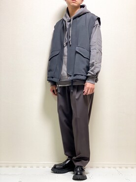 「shiki tokyo（シキトウキョウ）のアイテム（パーカー）」を使った、kazuさん（メンズ・173cm）の秋コーディネート