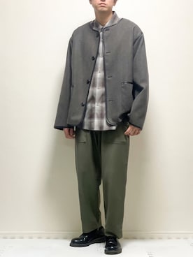 「epnok（エプノック）のアイテム（ノーカラージャケット）」を使った、kazuさん（メンズ・173cm）の秋コーディネート