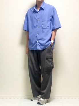 「LIDNM（リドム）のアイテム（カーゴパンツ）」を使った、kazuさん（メンズ・173cm）の夏コーディネート