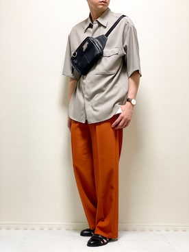 「半袖シャツ」｜「アイテム（セットアップ）」を使った、kazuさん（メンズ・173cm）の春コーディネート
