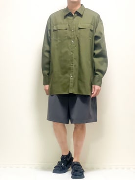 「WYM × ATTACHMENT（ウィム×アタッチメント）のアイテム（その他パンツ）」を使った、kazuさん（メンズ・173cm）の夏コーディネート