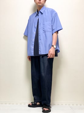 「デニムっていいよね」｜「アイテム（セットアップ）」を使った、kazuさん（メンズ・173cm）の夏コーディネート