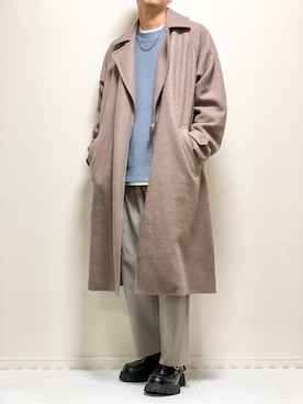 「shiki tokyo（シキトウキョウ）のアイテム（トレンチコート）」を使った、kazuさん（メンズ・173cm）の秋コーディネート