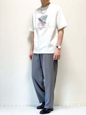 「グラフィックＴ」｜「アイテム（セットアップ）」を使った、kazuさん（メンズ・173cm）の春コーディネート