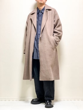 「shiki tokyo（シキトウキョウ）のアイテム（トレンチコート）」を使った、kazuさん（メンズ・173cm）の秋コーディネート