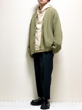 「shiki tokyo（シキトウキョウ）のアイテム（パーカー）」を使った、kazuさん（メンズ・173cm）の冬コーディネート