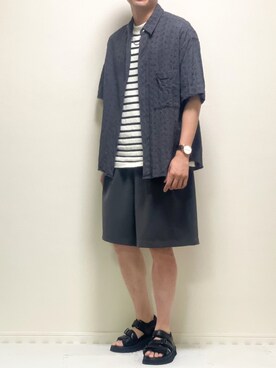 「WYM × ATTACHMENT（ウィム×アタッチメント）のアイテム（その他パンツ）」を使った、kazuさん（メンズ・173cm）の夏コーディネート