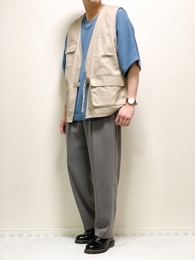 「春ニット」｜「アイテム（セットアップ）」を使った、kazuさん（メンズ・173cm）の春コーディネート