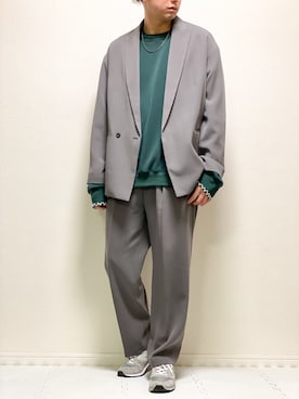 「はじめましてコーデ」｜「アイテム（セットアップ）」を使った、kazuさん（メンズ・173cm）の春コーディネート
