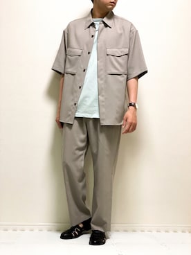 「ペールトーン」｜「アイテム（セットアップ）」を使った、kazuさん（メンズ・173cm）の夏コーディネート
