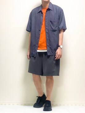 「WYM × ATTACHMENT（ウィム×アタッチメント）のアイテム（その他パンツ）」を使った、kazuさん（メンズ・173cm）の夏コーディネート