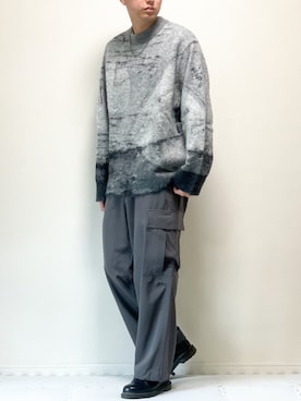 「LIDNM（リドム）のアイテム（カーゴパンツ）」を使った、kazuさん（メンズ・173cm）の秋コーディネート