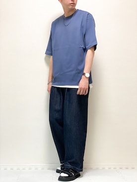 「デニムっていいよね」｜「アイテム（セットアップ）」を使った、kazuさん（メンズ・173cm）の夏コーディネート