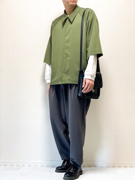 「DEVICE（デバイス）の【WEARISTA こーせ ×DEVICE コラボ】Rename フロントバックル ショルダーバッグ（ショルダーバッグ）」を使った、kazuさん（メンズ・173cm）の春コーディネート