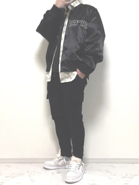 「ZARA（ザラ）のアイテム（MA-1）」を使った、ciiiiさん（メンズ・168cm）の冬コーディネート