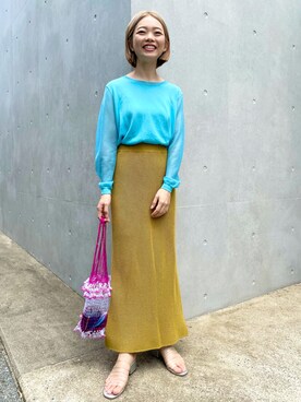 「EARIH（アーリ）のアイテム（スカート）」を使った、ありささん（レディース・158cm）の夏コーディネート