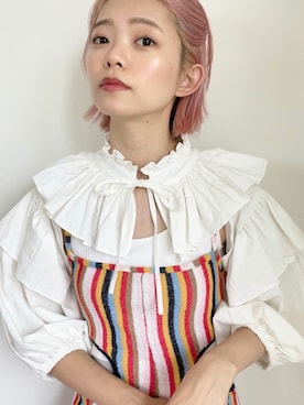 「アイテム（オールインワン・サロペット、オレンジ系）」を使った、ありささん（レディース・158cm）の秋コーディネート