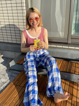 「JOURNAL STANDARD（ジャーナルスタンダード）のアイテム（タンクトップ）」を使った、ありささん（レディース・158cm）の夏コーディネート