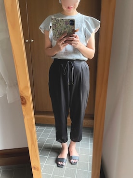 「ANY SIS（エニィスィス）のアイテム（パンツ、ブラック系）」を使った、POCHAさん（レディース・157cm）の秋コーディネート