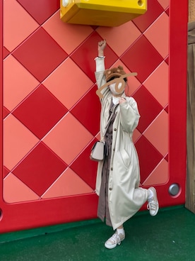 「Samansa Mos2 blue（サマンサモスモスブルー）のアイテム（ステンカラーコート）」を使った、にょさん（レディース・156cm）の春コーディネート