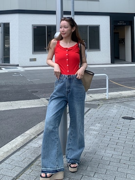 「AMELY（エミリー）のアイテム」を使った、miwoさん（レディース・154cm）の夏コーディネート