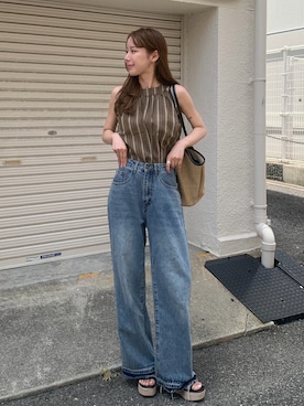 「AMELY（エミリー）のアイテム」を使った、miwoさん（レディース・154cm）の夏コーディネート