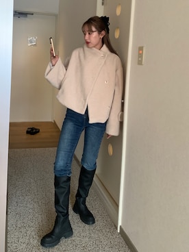 「INTER FACTORY（インターファクトリー）のアイテム（その他アウター）」を使った、miwoさん（レディース・154cm）の秋コーディネート