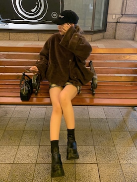 「INTER FACTORY（インターファクトリー）のアイテム（その他アウター）」を使った、miwoさん（レディース・154cm）の秋コーディネート