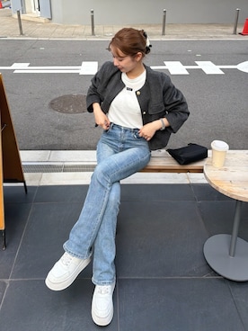 「GRL（グレイル）のアイテム（パンツ）」を使った、miwoさん（レディース・154cm）の秋コーディネート