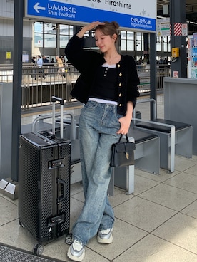 「VIS（ビス）のアイテム」を使った、miwoさん（レディース・154cm）の春コーディネート
