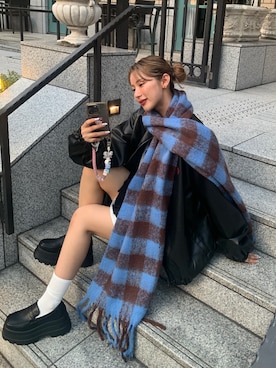 「WEGO（ウィゴー）のアイテム（ライダースジャケット）」を使った、miwoさん（レディース・154cm）の秋コーディネート