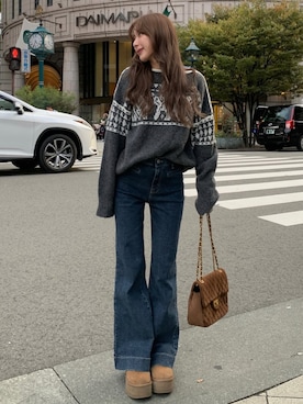 「UGG（アグ）のアイテム（ブーツ）」を使った、miwoさん（レディース・154cm）の秋コーディネート