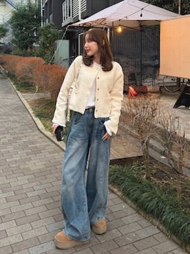 「UGG（アグ）のアイテム」を使った、miwoさん（レディース・154cm）の冬コーディネート