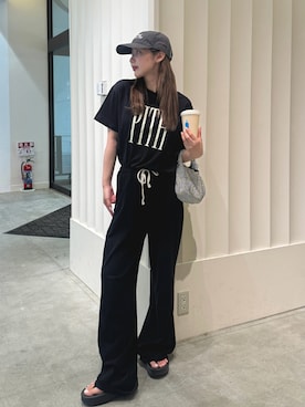 「アイテム（帽子）」を使った、miwoさん（骨格ウェーブ・レディース・154cm）の夏コーディネート
