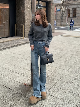 「UGG（アグ）のアイテム」を使った、miwoさん（レディース・154cm）の冬コーディネート