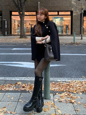 「アイテム（タイツ/ストッキング）」を使った、miwoさん（レディース・154cm）の冬コーディネート