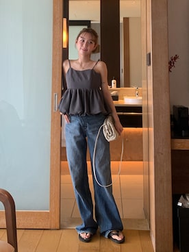 「アイテム（セットアップ）」を使った、miwoさん（レディース・154cm）の春コーディネート