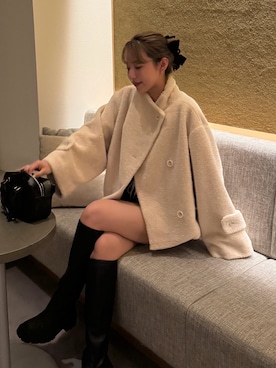 「INTER FACTORY（インターファクトリー）のアイテム（その他アウター）」を使った、miwoさん（レディース・154cm）の秋コーディネート