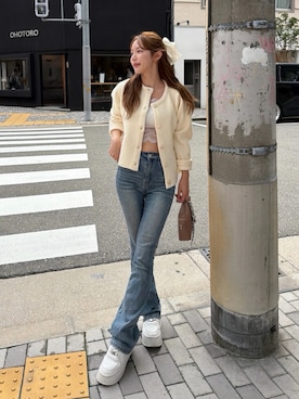 「GRL（グレイル）のアイテム（パンツ）」を使った、miwoさん（レディース・154cm）の秋コーディネート