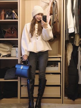 「アイテム（その他アウター）」を使った、miwoさん（レディース・154cm）の秋コーディネート