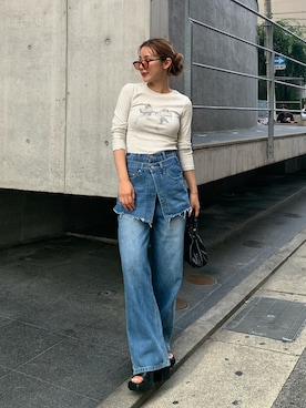 「solleim（ソルレム）のアイテム（パンツ）」を使った、miwoさん（レディース・154cm）の秋コーディネート