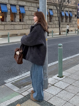 「UGG（アグ）のアイテム」を使った、miwoさん（レディース・154cm）の冬コーディネート