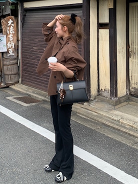 「アイテム（ハンドバッグ）」を使った、miwoさん（レディース・154cm）の秋コーディネート