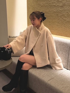 「INTER FACTORY（インターファクトリー）のアイテム（その他アウター）」を使った、miwoさん（レディース・154cm）の冬コーディネート