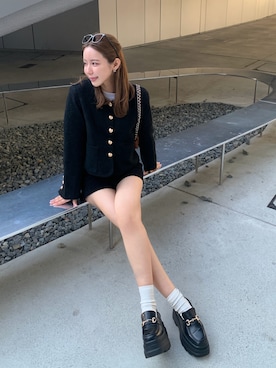 「SHAGGIE（シャギー）のアイテム」を使った、miwoさん（レディース・154cm）の春コーディネート