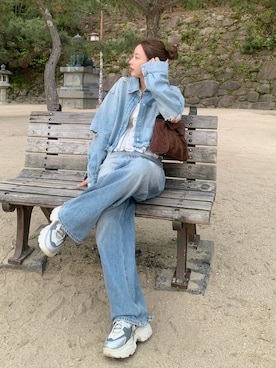 「MOUSSY（マウジー）のアイテム」を使った、miwoさん（レディース・154cm）の夏コーディネート