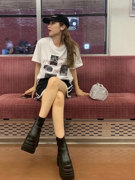 「Tシャツコーデ」｜miwoさん（レディース・154cm）の夏コーディネート